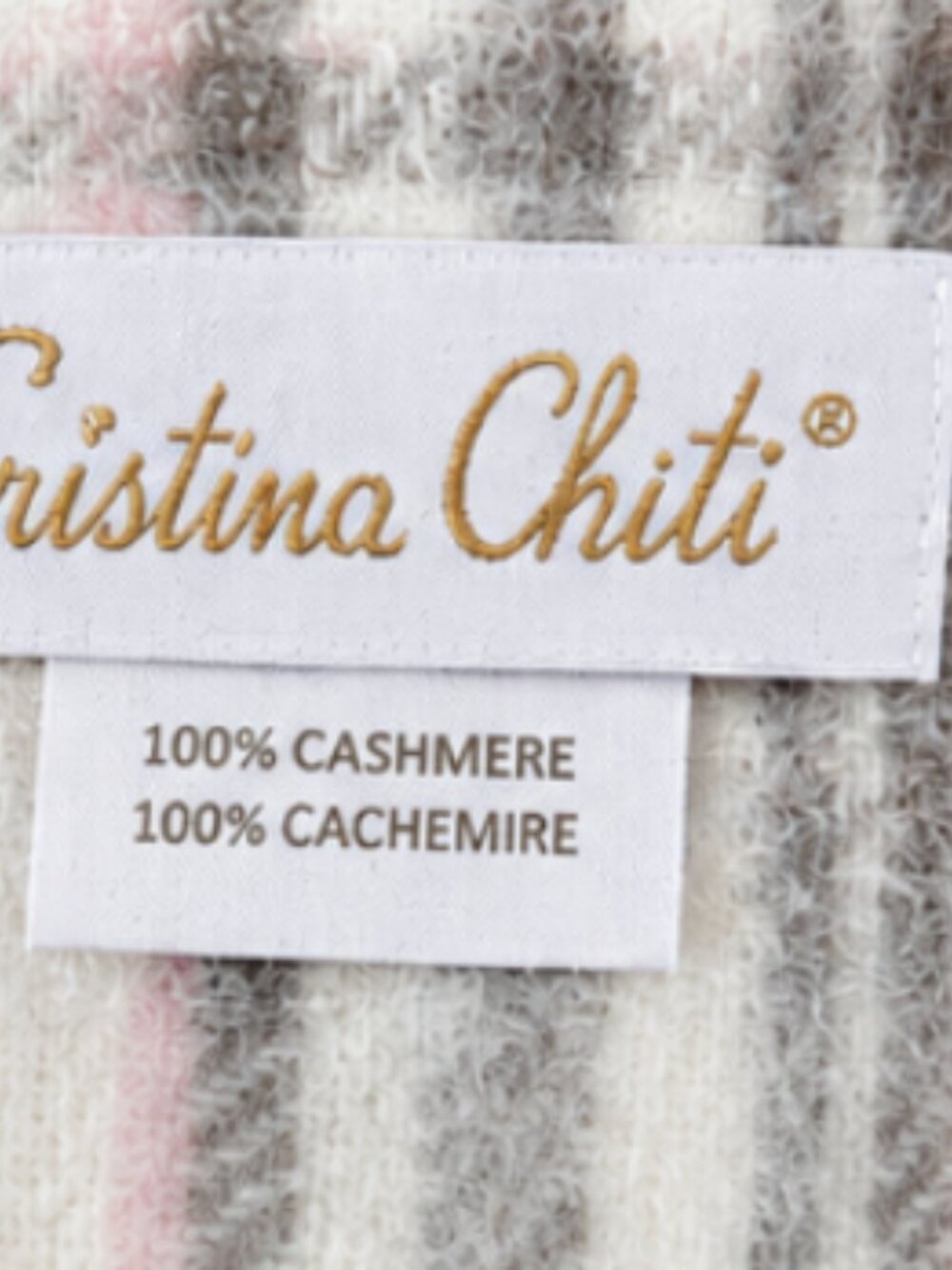 Cristina Chiti 100% Cashmere Plaid Scarf - Made in Italy - Picture 2 of 4